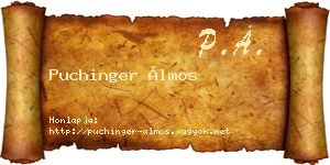 Puchinger Álmos névjegykártya